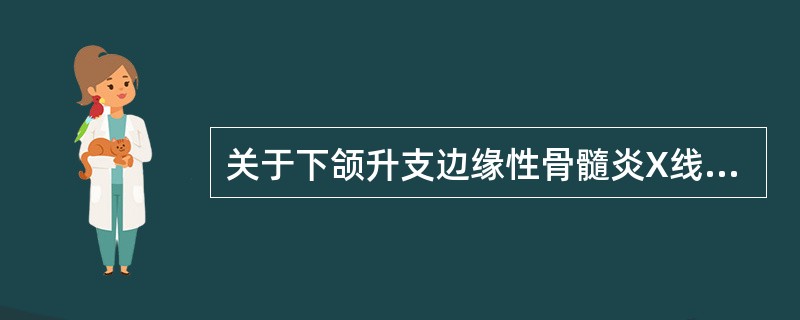 关于下颌升支边缘性骨髓炎X线表现下属哪项是错误的（）