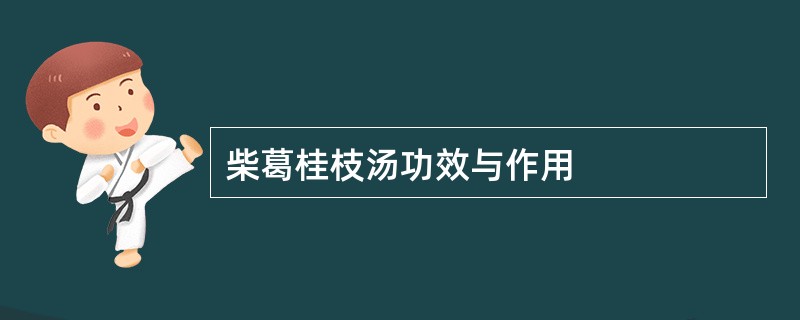 柴葛桂枝汤功效与作用