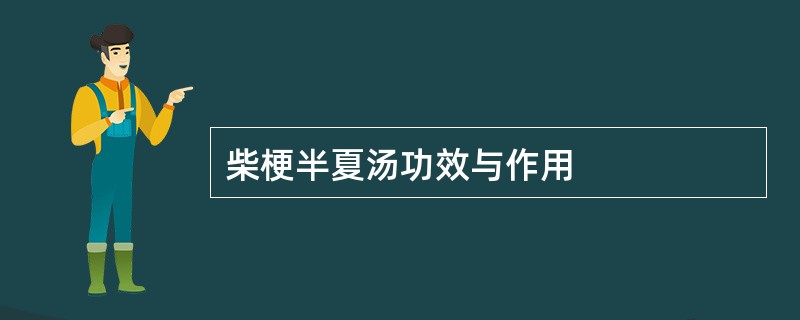 柴梗半夏汤功效与作用