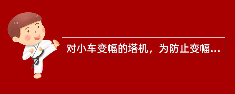 对小车变幅的塔机，为防止变幅绳断裂后引发事故，必须设有小车（）。