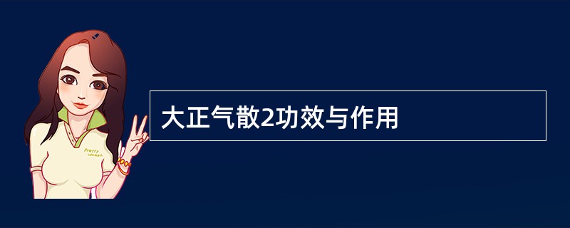 大正气散2功效与作用