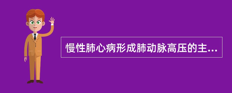 慢性肺心病形成肺动脉高压的主要因素是（）