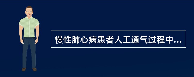 慢性肺心病患者人工通气过程中测血气：pH7.5，PaCO 24mmHg，BE-8