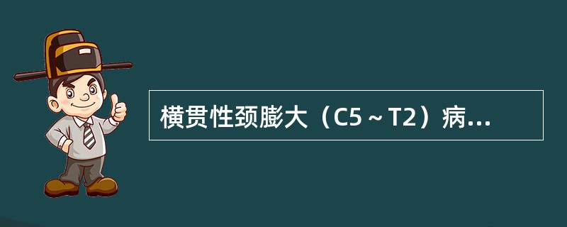 横贯性颈膨大（C5～T2）病变引起（）