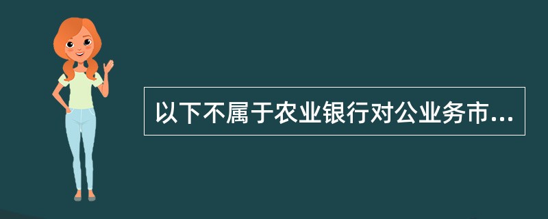 以下不属于农业银行对公业务市场营销主要实现方式的是（）。