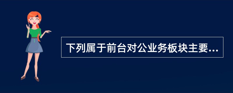 下列属于前台对公业务板块主要业务范围的是（）