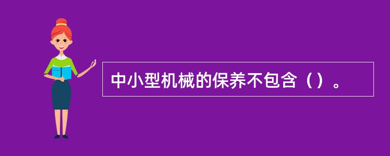 中小型机械的保养不包含（）。