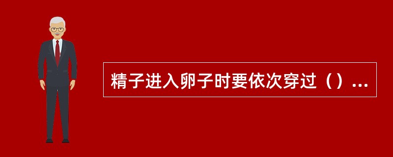 精子进入卵子时要依次穿过（）这三层结构。