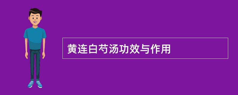 黄连白芍汤功效与作用