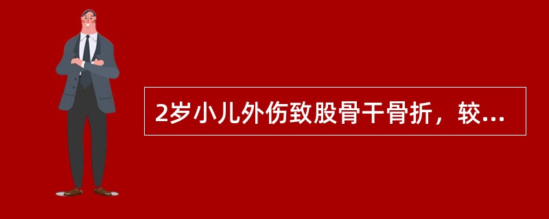 2岁小儿外伤致股骨干骨折，较为合适的治疗方案为（）