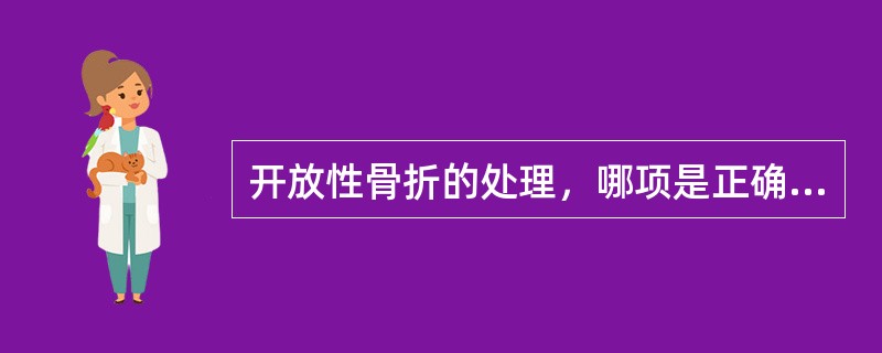 开放性骨折的处理，哪项是正确的（）