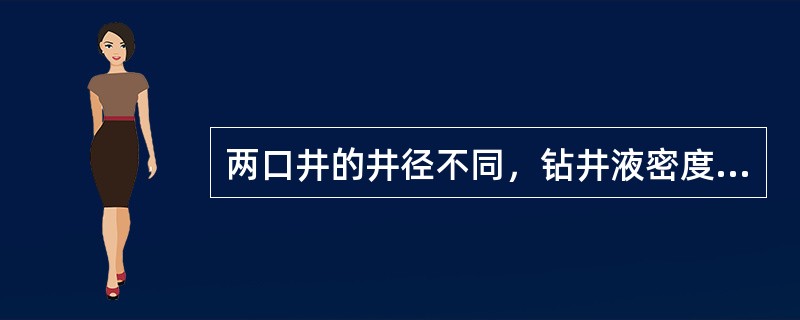 两口井的井径不同，钻井液密度相同，在垂深3000m处，两口井的静液压力相同。（）