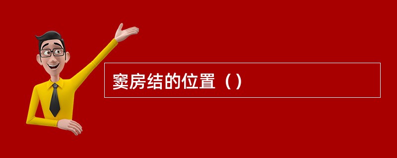 窦房结的位置（）