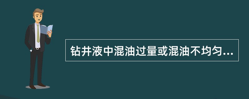 钻井液中混油过量或混油不均匀，容易造成井内液柱压力（）地层孔隙压力。