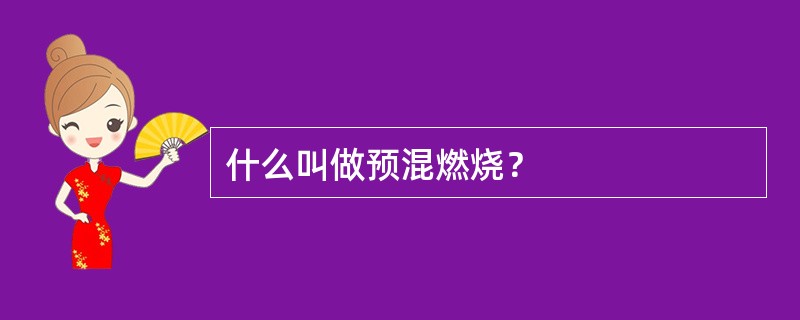 什么叫做预混燃烧？