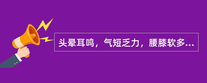 头晕耳鸣，气短乏力，腰膝软多见于：（）