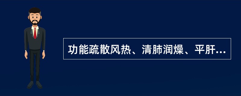 功能疏散风热、清肺润燥、平肝明目、凉血止血的药物是（）