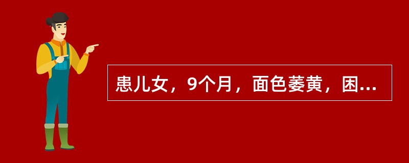 患儿女，9个月，面色萎黄，困倦无力，夜睡不安，不思饮食，食则饱胀，腹满喜按，呕吐