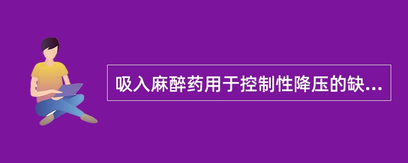 吸入麻醉药用于控制性降压的缺点是（）。