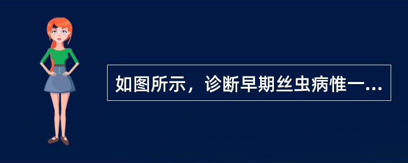 如图所示，诊断早期丝虫病惟一可靠的方法是()