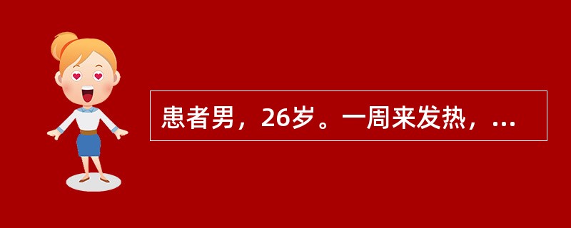 患者男，26岁。一周来发热，伴肌肉痛及胸痛，查体可闻及心包摩擦音，心电图：Ⅱ、Ⅲ