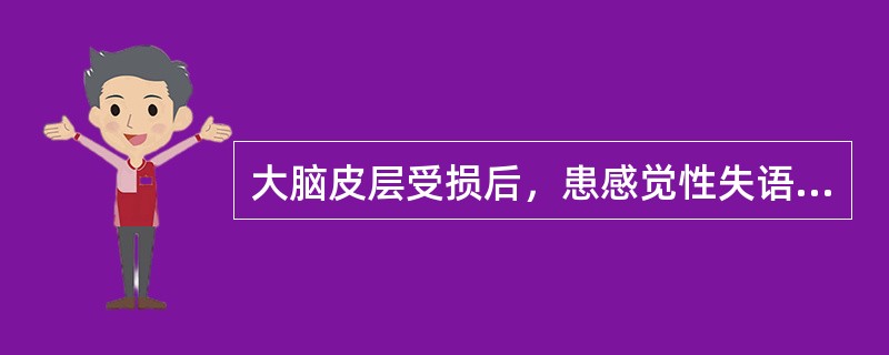 大脑皮层受损后，患感觉性失语症，表现为（）