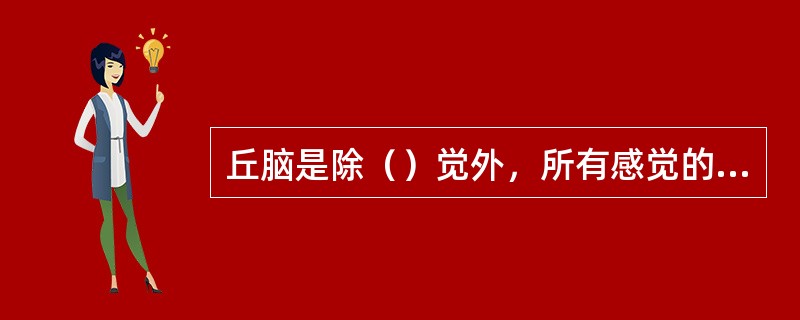 丘脑是除（）觉外，所有感觉的皮层下重要整合中枢。