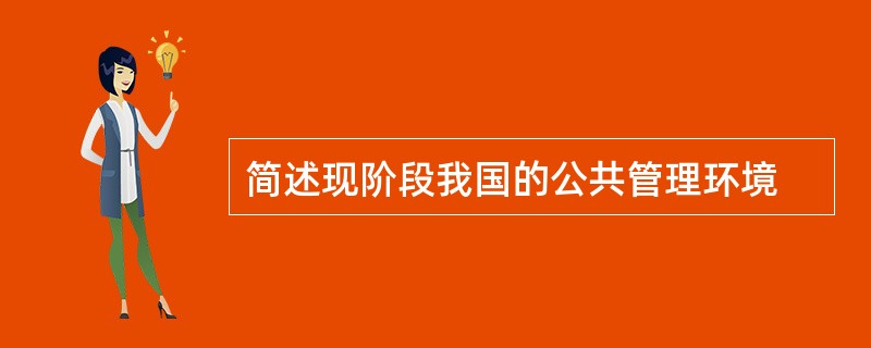 简述现阶段我国的公共管理环境