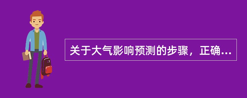 关于大气影响预测的步骤，正确的是（）①确定预测范围和计算点②气象条件计算清单③选