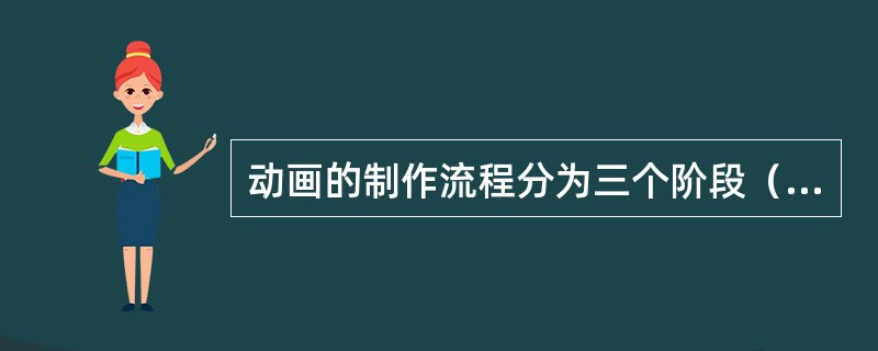 动画的制作流程分为三个阶段（）、（）、（）.