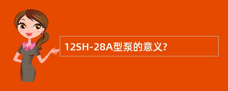 12SH-28A型泵的意义?