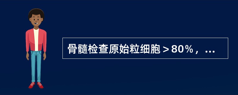 骨髓检查原始粒细胞＞80％，早幼粒细胞12％，中幼粒细胞3％，诊断（）