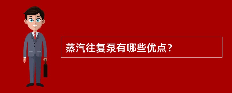 蒸汽往复泵有哪些优点？