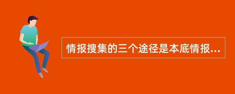 情报搜集的三个途径是本底情报，（），访谈与（）。