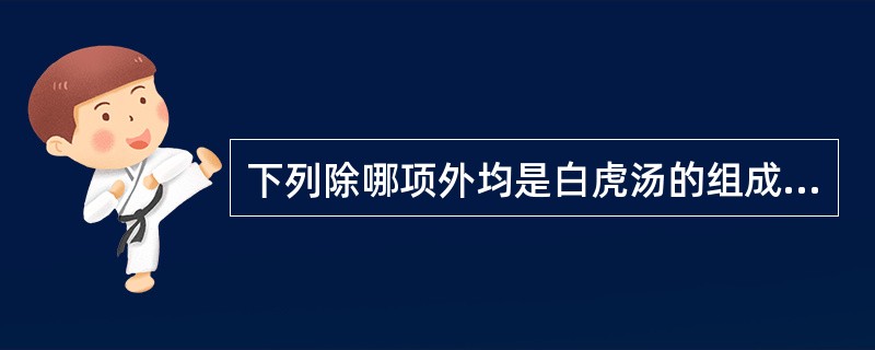 下列除哪项外均是白虎汤的组成药物（）