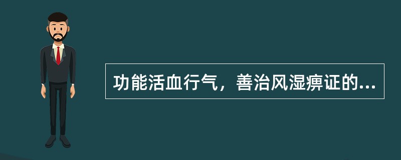 功能活血行气，善治风湿痹证的药物是（）