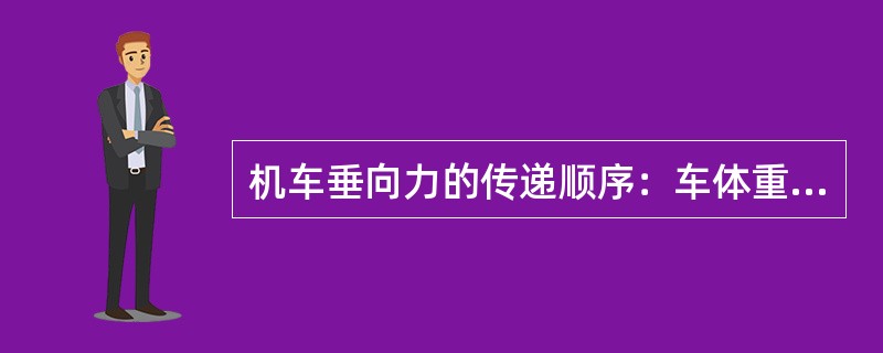 机车垂向力的传递顺序：车体重量→车体底架（）支承座→二系橡胶堆→专向架构架→一系