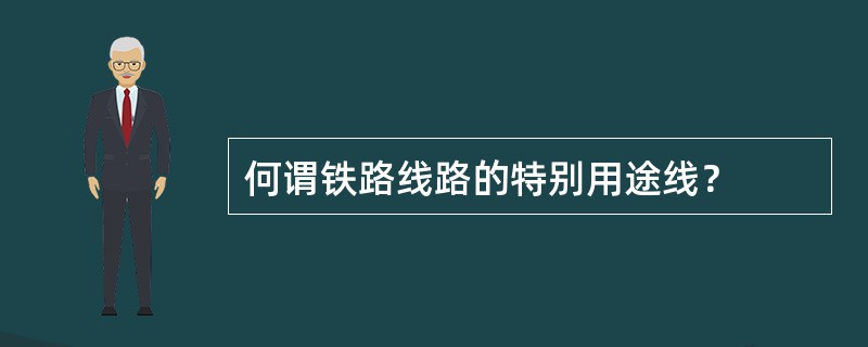 何谓铁路线路的特别用途线？