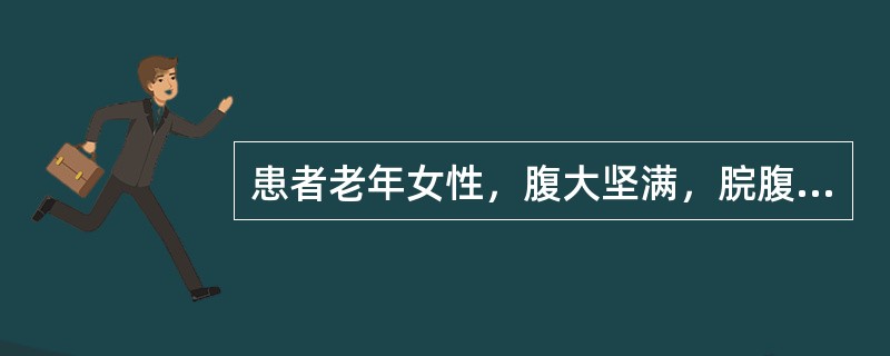 患者老年女性，腹大坚满，脘腹绷急，烦热口苦，渴不欲饮，小便赤涩，大便秘结，舌暗，