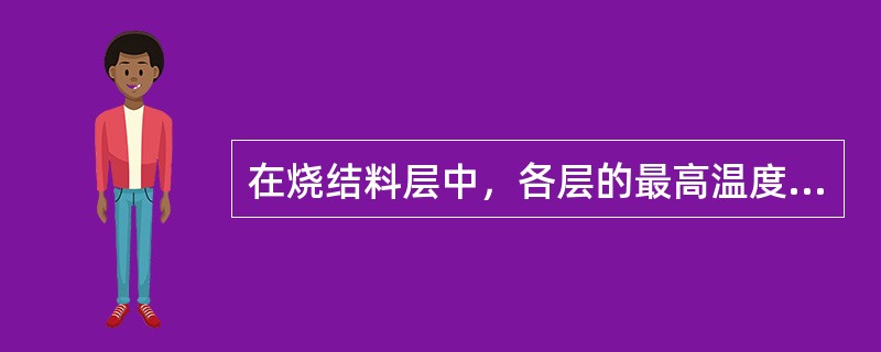 在烧结料层中，各层的最高温度是随着燃烧带的下移而逐步降低的。