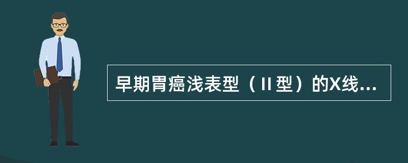 早期胃癌浅表型（Ⅱ型）的X线表现中，哪项应除外（）.