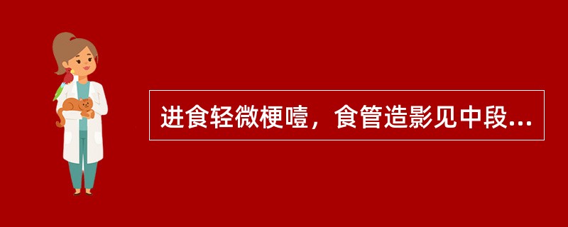 进食轻微梗噎，食管造影见中段半圆形外压改变，为（）