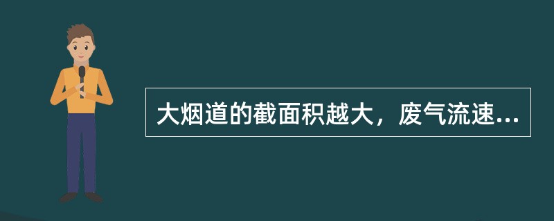 大烟道的截面积越大，废气流速越小，越有利于提高除尘效率。