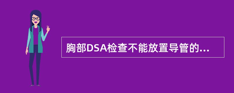 胸部DSA检查不能放置导管的血管是（）.