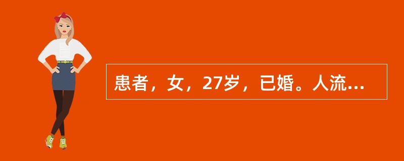 患者，女，27岁，已婚。人流术后恶露持续20d未净，量较多，色紫红，质稠，有臭味