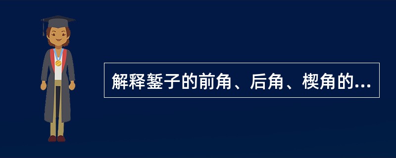 解释錾子的前角、后角、楔角的含义。