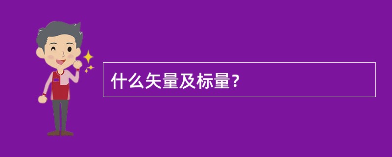 什么矢量及标量？