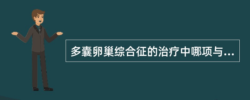 多囊卵巢综合征的治疗中哪项与恢复排卵无关（）