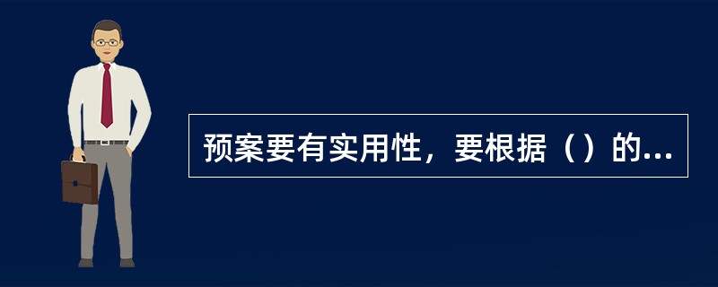 预案要有实用性，要根据（）的实际条件制订，使预案便于操作。