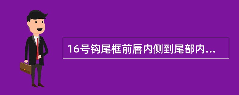 16号钩尾框前唇内侧到尾部内侧距离大于（）时，须在尾部内侧面堆焊后加工。